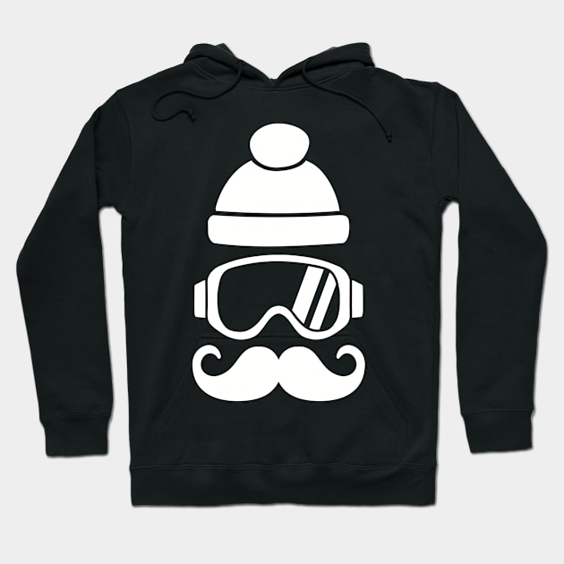 Ski mustache Hoodie by Designzz